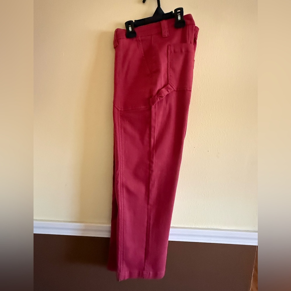 STUDIO BLUE Women’s Utility Cargo Pants, High Rise Wide Leg.
Raspberry Red NWOT